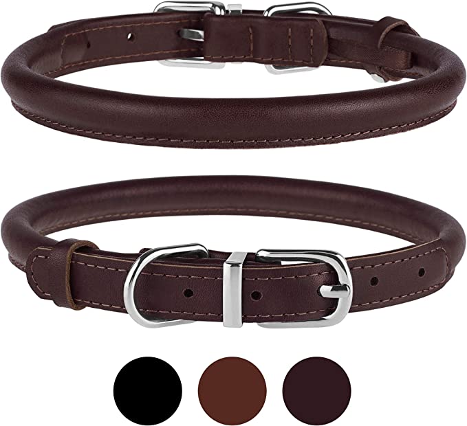 BRONZEDOG Rolled Leather Dog Collar