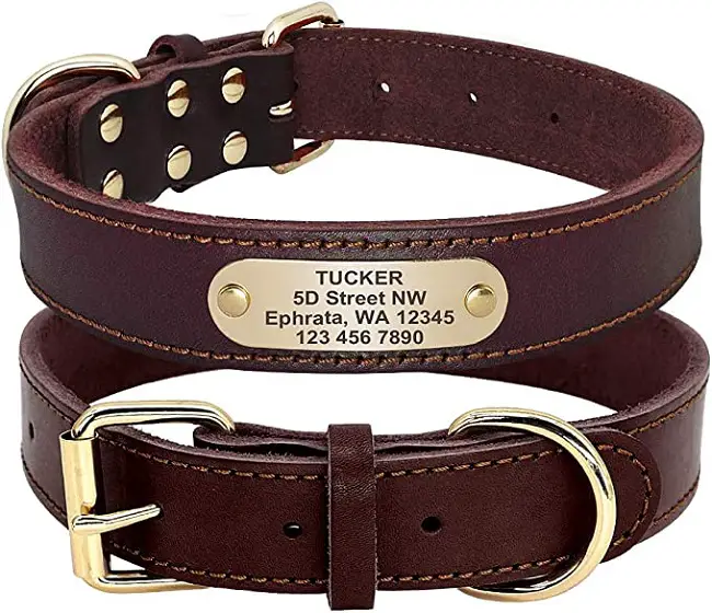 BeirutGenuine Leather Personalized Dog Collars review 6