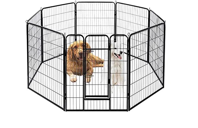 VIVOHOME 40 8 Panel Heavy Duty Metal Pet Fence review 1